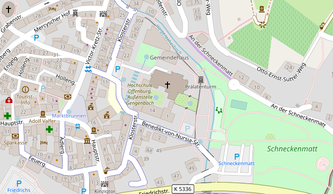 Map for directions to Campus Gengenbach